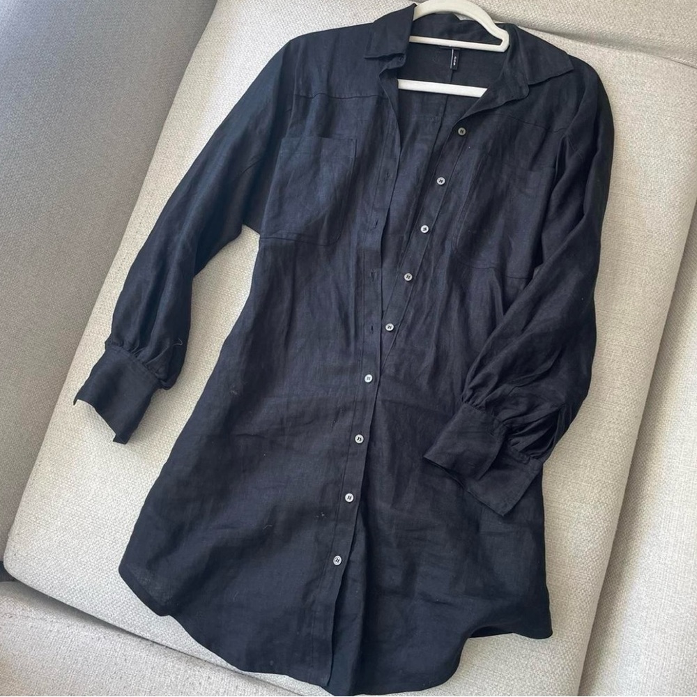 Marissa Webb Emerson Linen Dress - Black